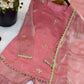 Embroidered Fendi Silk Sharara Set with Dupatta
