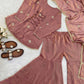 Embroidered Fendi Silk Sharara Set with Dupatta