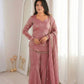 Embroidered Fendi Silk Sharara Set with Dupatta