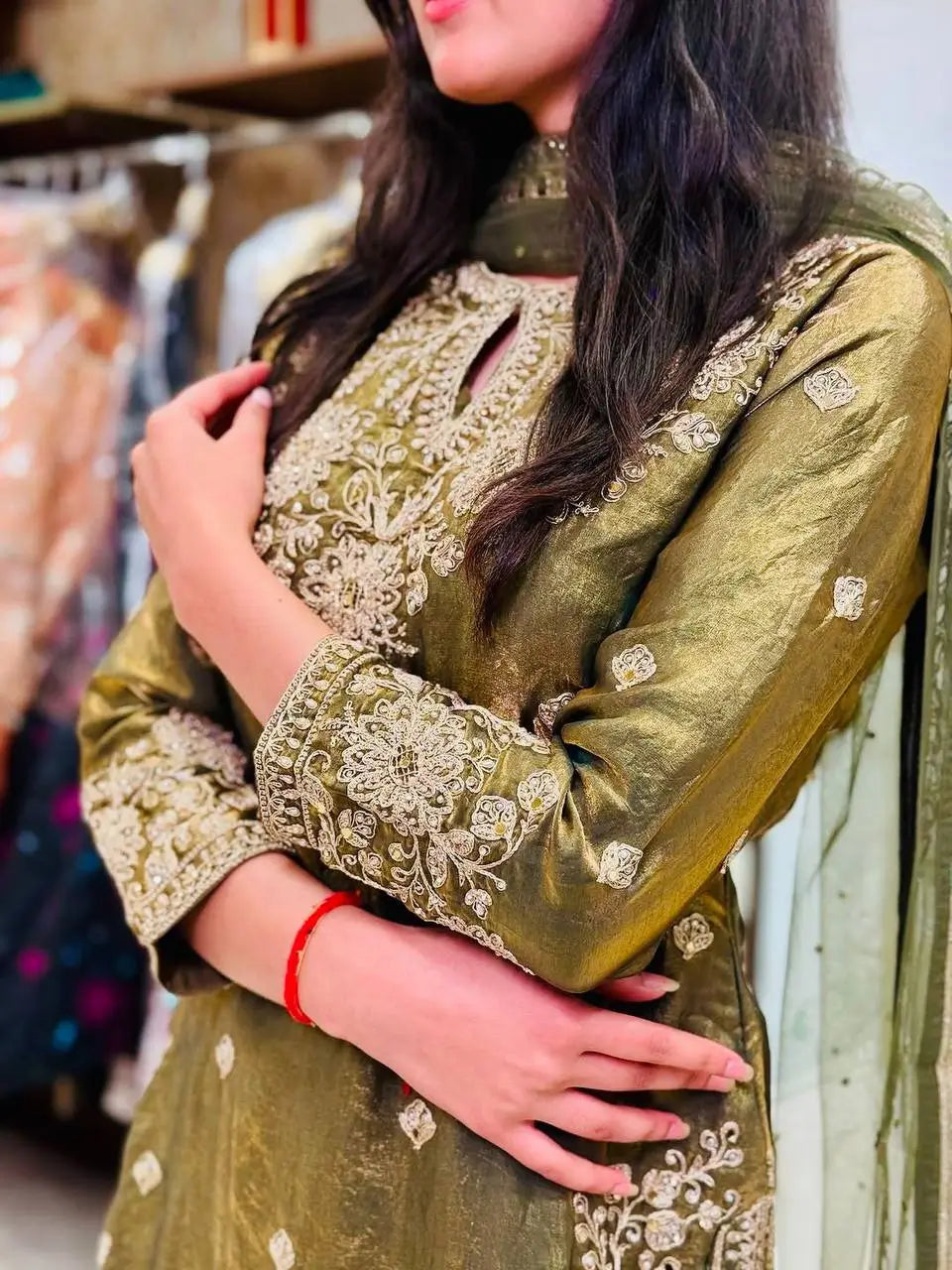 Embroidered Fendy Kurti Palazzo Set for Wedding and Festive Wear