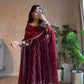 Embroidered Fendy Silk Anarkali Set with Dupatta