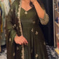 Embroidered Fendy Silk Anarkali Set with Dupatta
