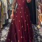 Embroidered Fendy Silk Anarkali Set with Dupatta