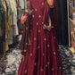 Embroidered Fendy Silk Anarkali Set with Dupatta