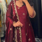 Embroidered Fendy Silk Anarkali Set with Dupatta