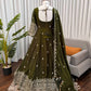 Embroidered Fendy Silk Anarkali Set with Dupatta