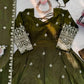 Embroidered Fendy Silk Anarkali Set with Dupatta