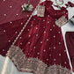 Embroidered Fendy Silk Anarkali Set with Dupatta