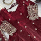 Embroidered Fendy Silk Anarkali Set with Dupatta