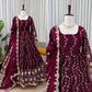 Embroidered Fendy Silk Anarkali Set with Dupatta