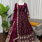 Embroidered Fendy Silk Anarkali Set with Dupatta