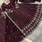Embroidered Fendy Silk Anarkali Set with Dupatta