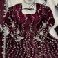 Embroidered Fendy Silk Anarkali Set with Dupatta