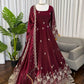 Embroidered Fendy Silk Anarkali Set with Dupatta