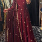 Embroidered Fendy Silk Anarkali Set with Dupatta