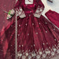 Embroidered Fendy Silk Anarkali Set with Dupatta