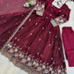 Embroidered Fendy Silk Anarkali Set with Dupatta