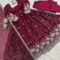 Embroidered Fendy Silk Anarkali Set with Dupatta