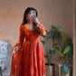 Embroidered Fendy Silk Anarkali Set with Dupatta