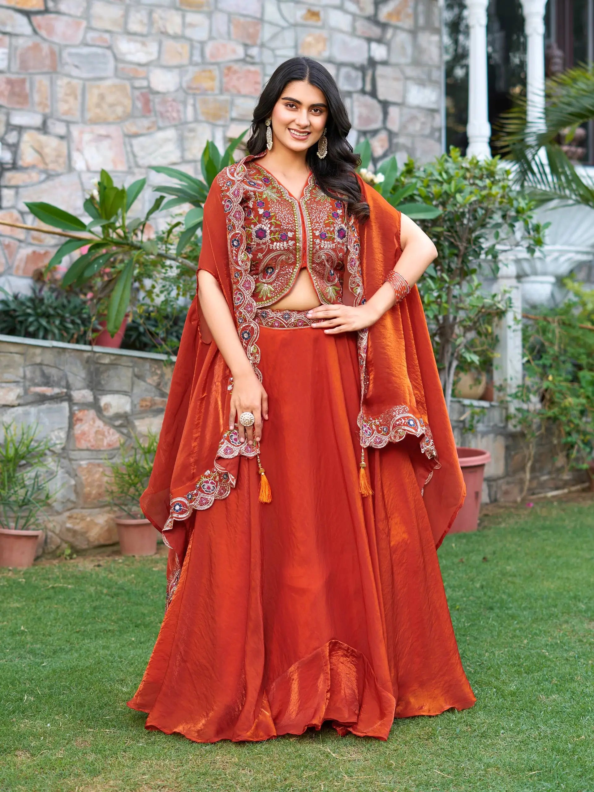 Embroidered Fendy Silk Bridal Lehenga Choli