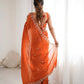 Embroidered Fendy Silk Designer Saree with Blouse