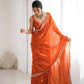 Embroidered Fendy Silk Designer Saree with Blouse