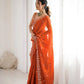 Embroidered Fendy Silk Designer Saree with Blouse