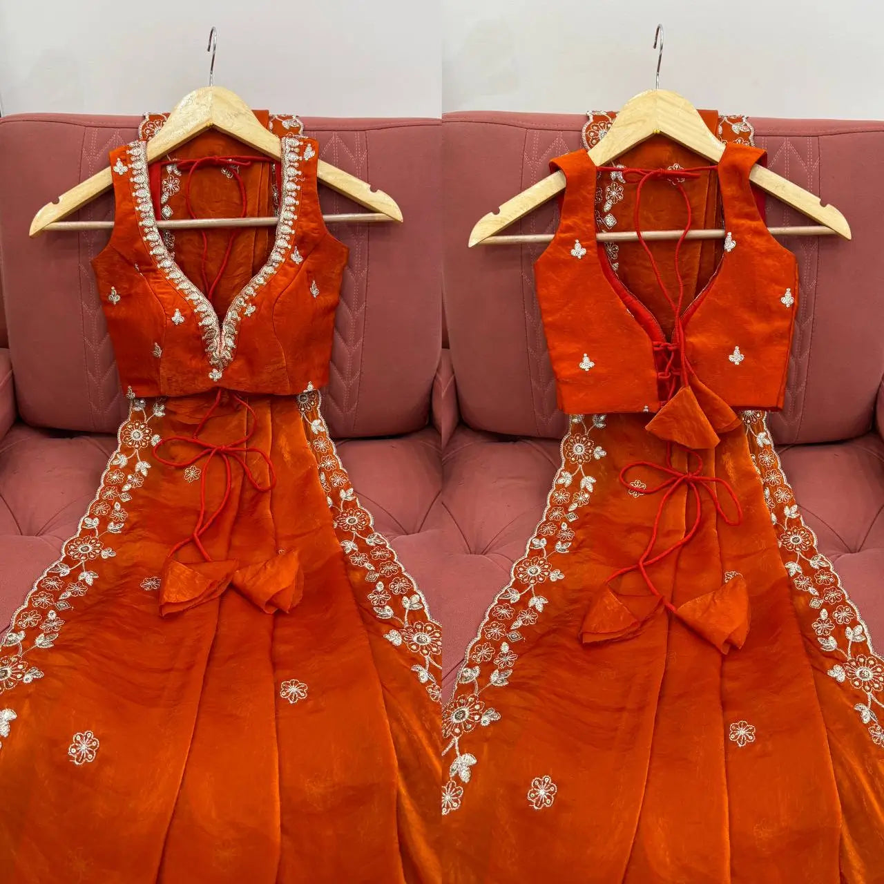 Embroidered Fendy Silk Designer Saree with Blouse