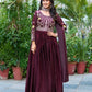 Embroidered Fendy Silk Festival Gown Set