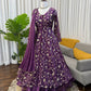 Embroidered Fendy Silk Gown Lehenga Set with Dupatta