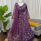 Embroidered Fendy Silk Gown Lehenga Set with Dupatta