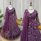 Embroidered Fendy Silk Gown Lehenga Set with Dupatta