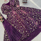 Embroidered Fendy Silk Gown Lehenga Set with Dupatta