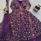 Embroidered Fendy Silk Gown Lehenga Set with Dupatta