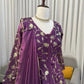 Embroidered Fendy Silk Gown Lehenga Set with Dupatta
