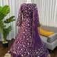 Embroidered Fendy Silk Gown Lehenga Set with Dupatta