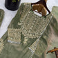 Embroidered Fendy Silk Kurta Sharara Set with Dupatta for Festive and Party Wear