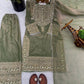 Embroidered Fendy Silk Kurta Sharara Set with Dupatta for Festive and Party Wear