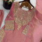 Embroidered Fendy Silk Kurta Sharara Set with Dupatta for Festive and Party Wear