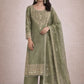 Embroidered Fendy Silk Kurta Sharara Set with Dupatta for Festive and Party Wear