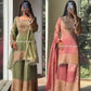 Embroidered Fendy Silk Kurta Sharara Set with Dupatta for Festive and Party Wear