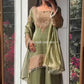 Embroidered Fendy Silk Kurta Sharara Set with Dupatta for Festive and Party Wear