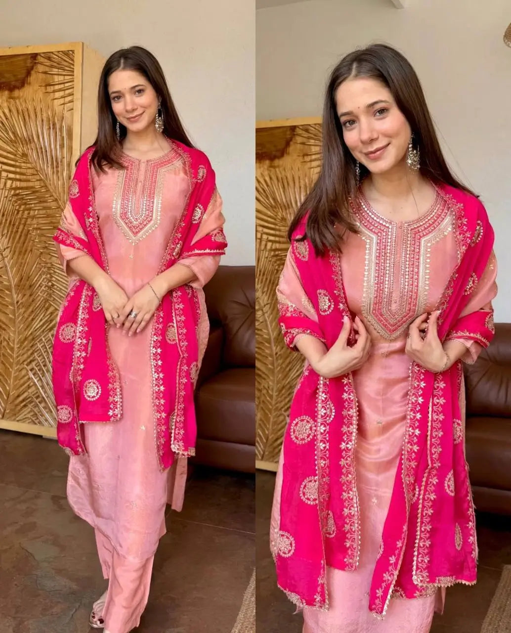 Embroidered Fendy Silk Pant Suit for Festive and Wedding Occasions