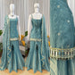 Embroidered Fendy Silk Sharara Palazzo Suit Set for Wedding and Festive Wear