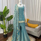 Embroidered Fendy Silk Sharara Palazzo Suit Set for Wedding and Festive Wear