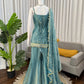Embroidered Fendy Silk Sharara Palazzo Suit Set for Wedding and Festive Wear