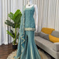 Embroidered Fendy Silk Sharara Palazzo Suit Set for Wedding and Festive Wear