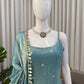 Embroidered Fendy Silk Sharara Palazzo Suit Set for Wedding and Festive Wear
