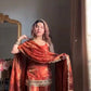 Embroidered Fendy Silk Sharara Palazzo Suit Set for Wedding and Festive Wear