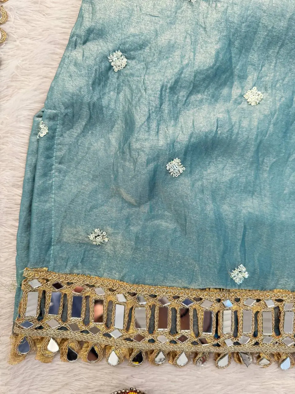 Embroidered Fendy Silk Sharara Palazzo Suit Set for Wedding and Festive Wear
